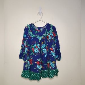 MATILDA JANE Floral Blue and Green Kids Dress Size 4